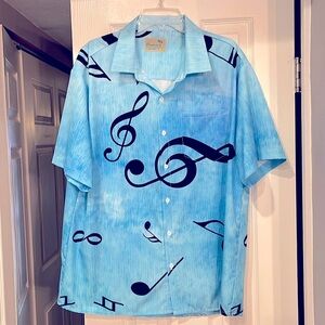 Royaura Hawaiian Blue Short sleeve men’s shirt. XL Excellent condition